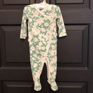 Baby Girls Floral Ruffle-Seat Footed Coverall
